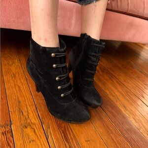 Napoleon Inspired Black Studded Ankle Boots